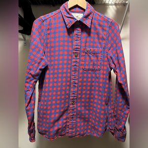 Hollister Red and Blue Long Sleeve Flannel